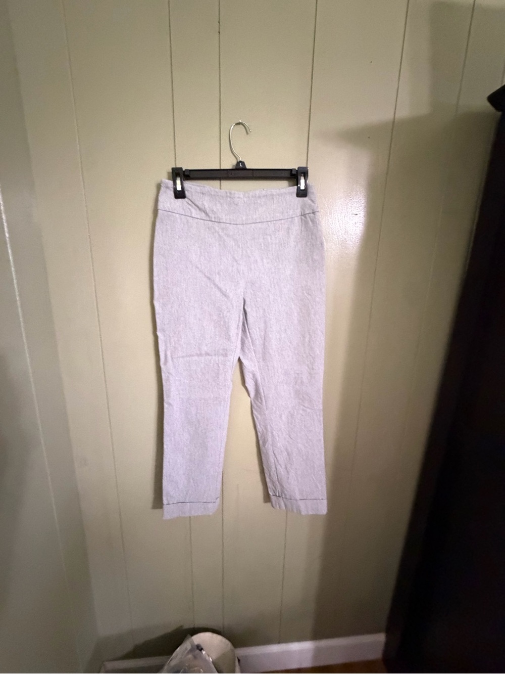 Tribal Light Gray Cropped Pull-On Pants